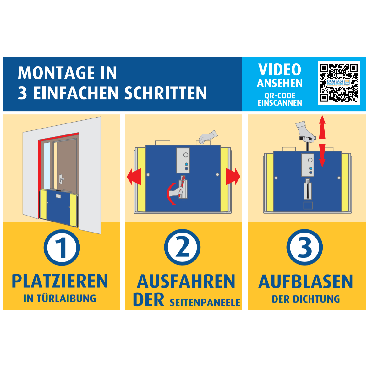Dam Easy® Hochwasserbarriere für die Tür