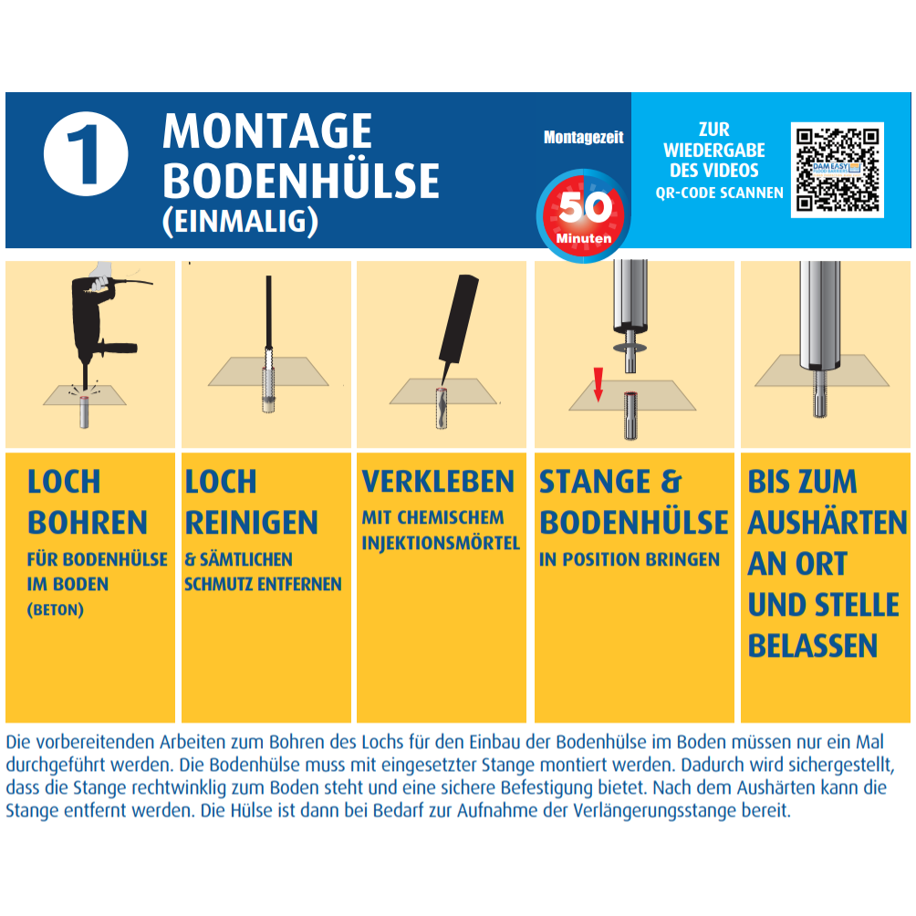 Verlängerungsstange/ Mittelpfosten für Dam Easy Hochwasserbarriere