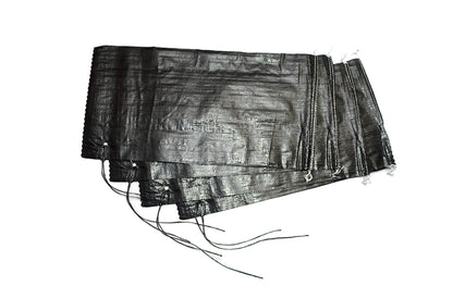 Ungefüllte schwarze PP-Sandsäcke 30 × 60 cm mit Bindeband